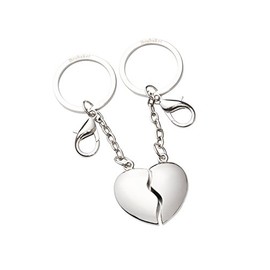BRUBAKER Partner Pendant Heart Keyring Joined Heart Without Engraving
