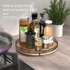 12" Lazy Susan Oak Wood Turntable Organizer for Cabinet, Farmhouse