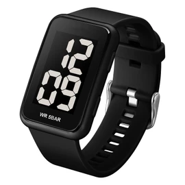Forrader Square Men's Digital Watch Big Numbers Dial Large Face Waterproof LED Sports Watches with Alarm Date Stopwatch, Unisex Electronic Wrist Watches for Men Women (Black)