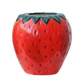Vintage Inspired Strawberry Vase, Decorative Ceramic Vase Unique Home Decoration Vase Ornament, Suitable for Living Room, Kitchen, Garden,Strawberry