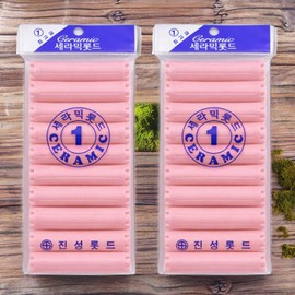 Orive Perm Set Dyeing Container Dyeing Vinyl True Self Perm Ceramic Hair Rod No. 1 2 Pink / 오라이브 파마용세트 염색용기 염색비닐 진성 셀프파마 세라믹 헤어 롯드 1호 2개 핑크