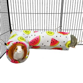 LEFTSTARER Guinea Pig Rat Corner Tunnel & Tubes Collapsible, Dia 3.9in, Fit Hedgehog Piggy Hamster Hide and Shuttle, Corner Hideout