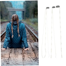 WOONEKY Stylish Pearl Headband Hair Accessories for Women Girls Braiding Hair Jewelry String of Pearls Hair Clip