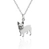 Small Detailed French Bulldog Charm, Sterling Silver