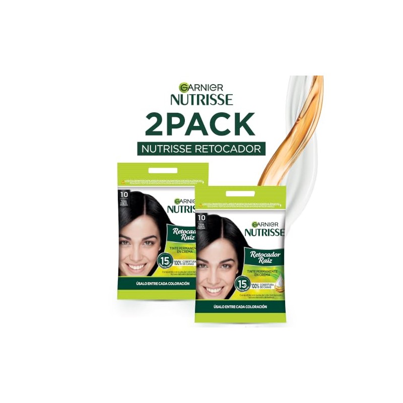 Kit Garnier Nutrisse Retocador de Raíz 1.0 Negro Intenso, Pack
