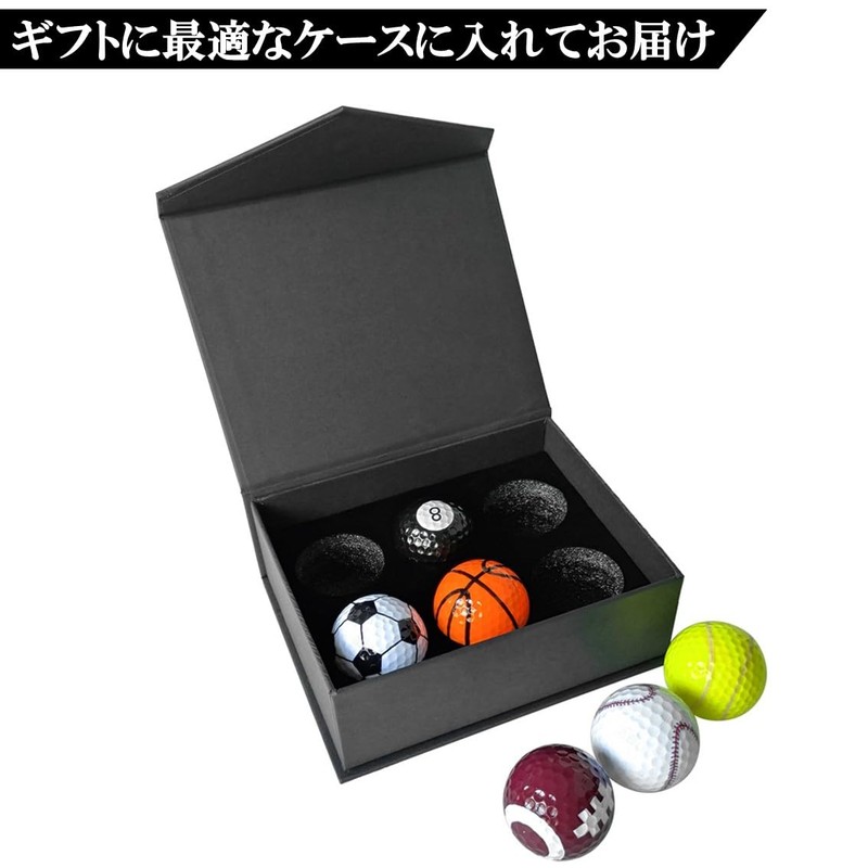 [Gift Box Included] 6 Golf Balls Gold Gold Plated Funny