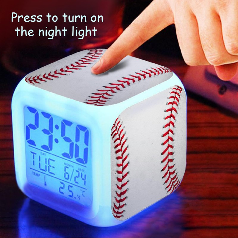 ZonleeApex Baseball Ball Alarm Clock for Boys Girls, Baseball-Themed Kids