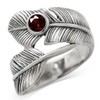 Silvershake Natural Garnet 925 Sterling Silver Bypass Feather Ring Size