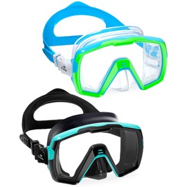 Freela 2 Pack Kids Swim Goggles with Nose Cover for 6-14 8-12 8-14, 180° Clear Wide View Anti Fog Soft Silicone Waterproof No Leak Swim Mask Water Pool Beach Swimming Goggles for Youth Boys Girls