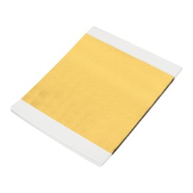 sourcing map 100pcs Leaf Sheets, 5.5" x 5.5" Metallic Foil Leaf Paper for DIY Crafts, Furniture, Nails, Paintings Decoration Gold
