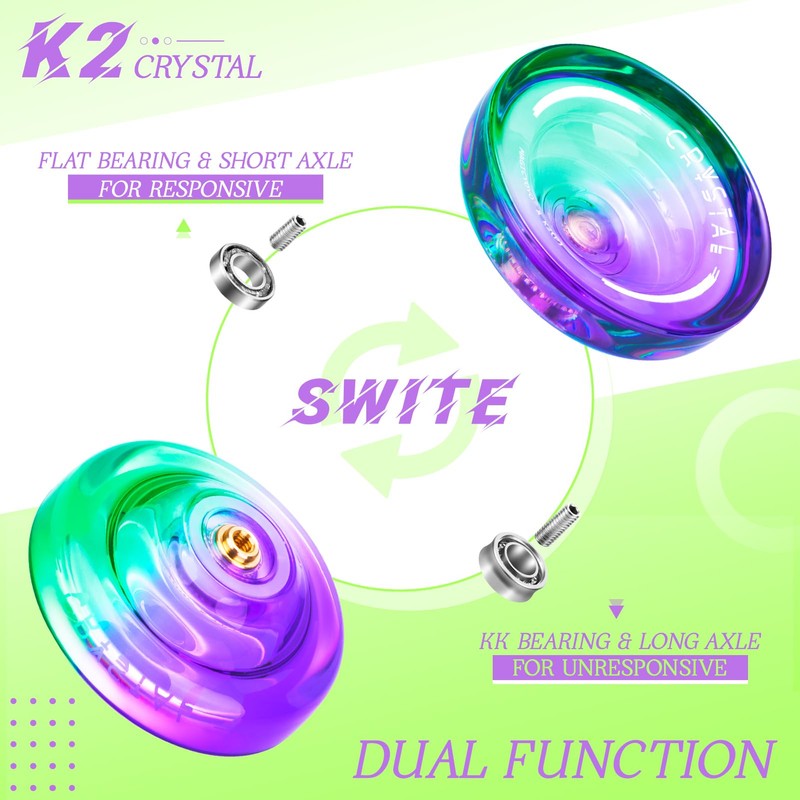 MAGICYOYO K2 Crystal Responsive Yoyo for Kids Beginners with Extra