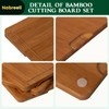 Bamboo Cutting Board Set (S+M) with Juice Grooves & Built-In