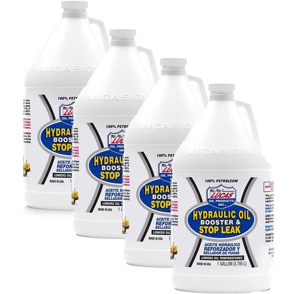 Lucas Oil 10018-4PK Hydraulic Oil Booster and Stop Leak - 1 Gallon, (Case of 4)