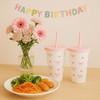 ARPOVIST 12Pcs 24 oz Pink Bow Plastic Cups with Straw