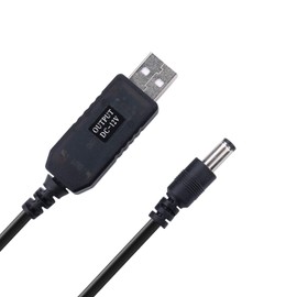 iGreely DC 5V to DC 12V USB Voltage Step Up Converter Cable Power Supply USB Cable with DC Jack 5.5 x 2.5mm or 5.5 x 2.1mm, USB 5V to DC 12V Cable 3ft
