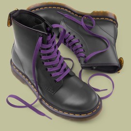Miscly Flat Shoelaces - Waxed Tear-Resistant for Stiffles and Leather Shoes - 100% Cotton - Diameter 6 mm, Purple