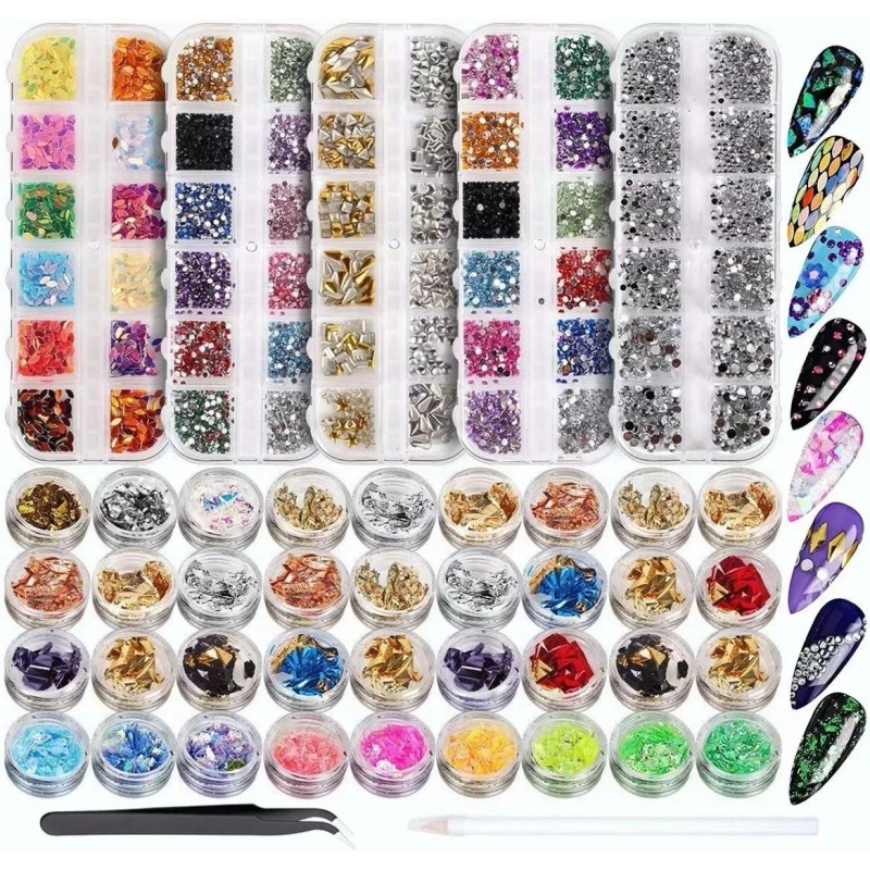 BTYBOX;Strass de Uñas;Decoración para Uñas Decoración De Uñas 11440pcs Rhinestones