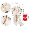 CEWOR Wedding Bouquets for Bride Bridesmaid, White Champagne Artificial Roses