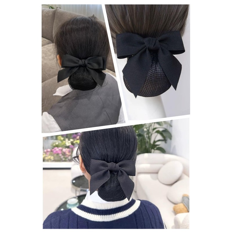Chignon Net Barrette with Bow Bun Hair Net Set of