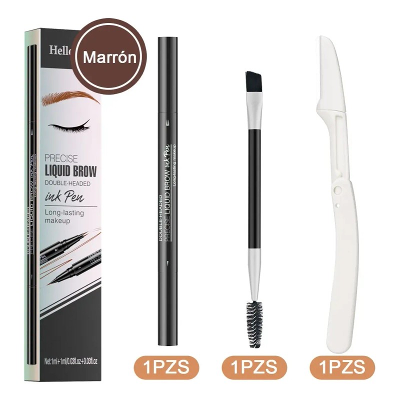 3 En 1 Lapiz Para Cejas Waterproof 3d Delineador De