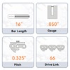 NEO-TEC 3 Pack 16 Inch Chain Saw Chain 0.050" Gauge