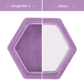 DesignSter Velvet Ring Box - Hexagon Premium Gorgeous Vintage Double Ring Display Holder with Detachable Lid for Proposal, Engagement, Wedding, Ceremony (Lavender purple)