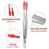 2 Pcs Rubber Tipped Tweezers Silicone Coated Soft Tweezers Rubber