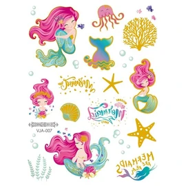 Mermaid Tattoos Butterfly Tattoos Temporary Tattoos Fake Tattoos Gold Tattoos 4 Sheets Set VJ4