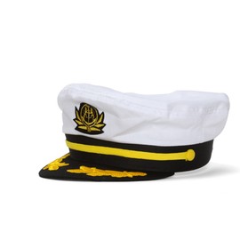 TOP HEADWEAR Mens Adjustable Captain's Cap - White