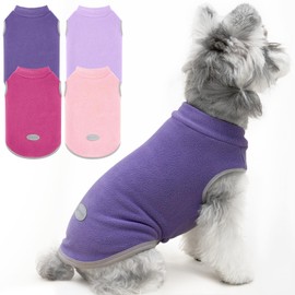 XPUDAC 4 Pieces Fleece Dog Sweaters Vest Warm Winter Dog Clothes for Small Medium Large Dogs Girl Soft Pullover Doggie Sweatshirt Puppy Cold Weather Jacket, 510-vest-XL