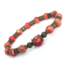 Vintage-Stil Armband für Frauen in rotem imperialem Jaspis