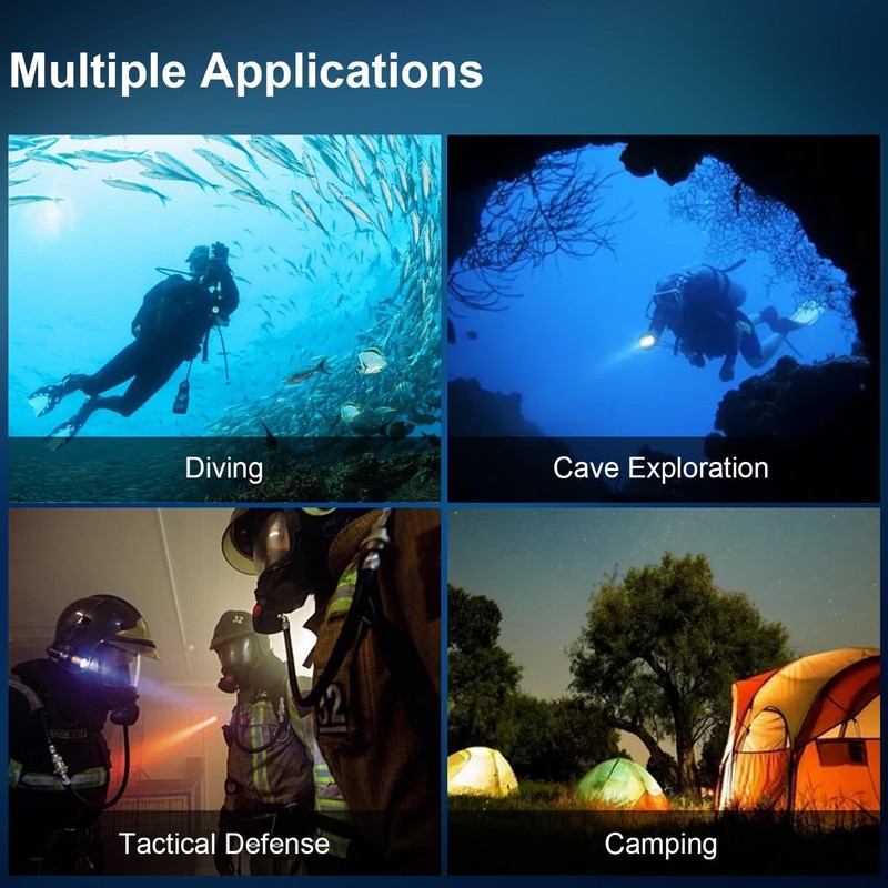 TrustFire DF002 Diving Light, 3200 Lumen Scuba Diving Flashlight IPX8