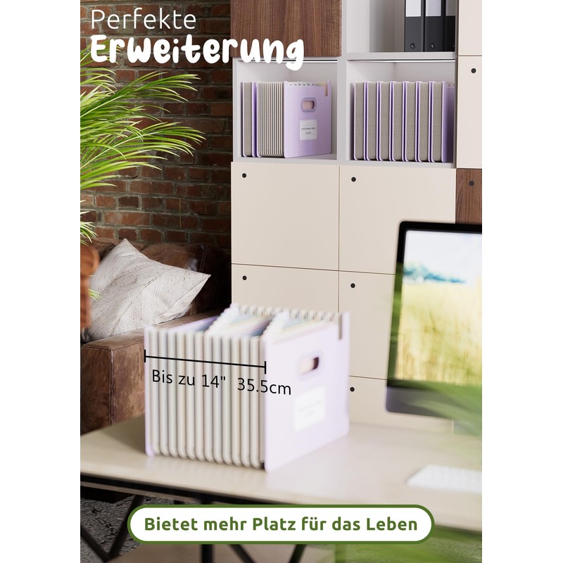 EcoStash Document Folder A4 12 Compartments, Wheat Straw Expanding Folder