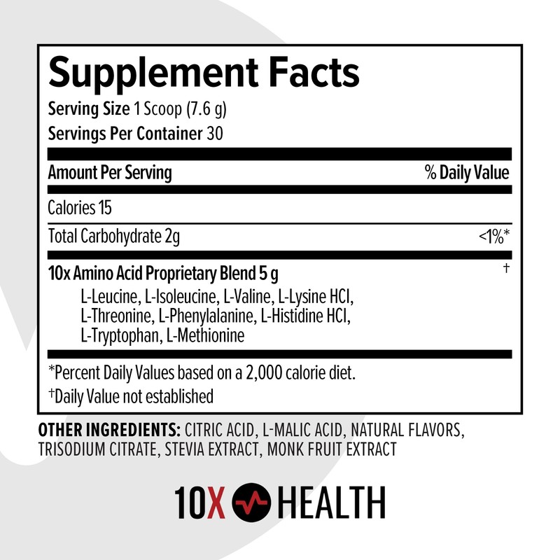 10X Health Amino Acids - 30 Servings of EAA &