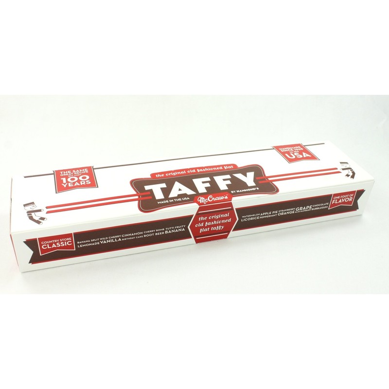 McGraws Giant Flat Taffy Candy, 24 Pack, Asst Flavors