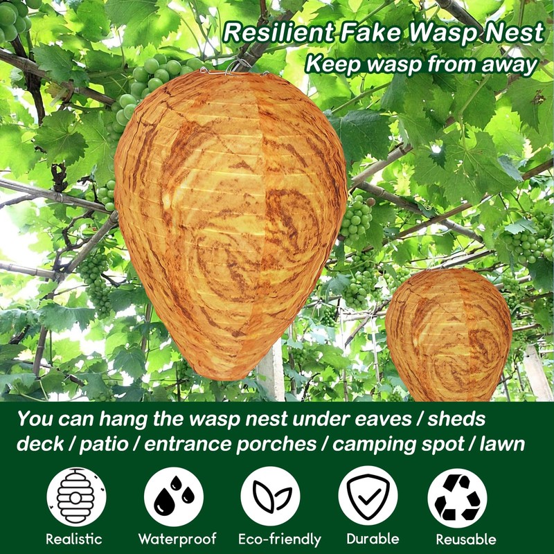 WUIIOE 3 Pack Waterproof Wasp Nest (8x11inch)