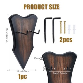 DICOSMETIC Sword Katana Wall Mount Holder Plaque Swords Hanger Sword Vertical Display Holder Coconut Brown Adjustable Stand for Home Decor Swords Collectors Men Husband Gift