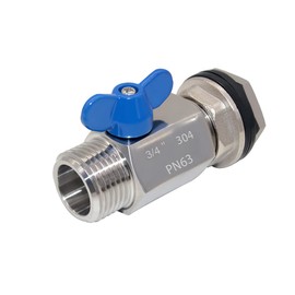 Beduan Spigot Rain Barrel Faucet Kit Stainless Steel 3/4" GHT Rain Barrel Valve with 3/4" Female Bulkhead Fitting Adapter Water Tanks, Aquariums, Tubs, Pools