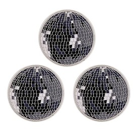 Disco Light Embroidered Iron On Patches 3 pieces set