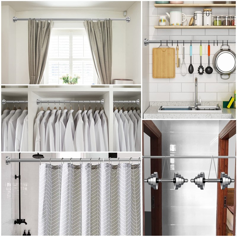 Ausemku Shower Curtain Rod Tension - 40-70 Inch Never Rust