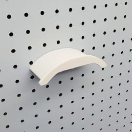 1/4" Pegboard Compatible Hook, Headphone Holder, Holds Over-The-Ear Devices for Pegboard Display, Home Office Electronics Organization (Matte White)