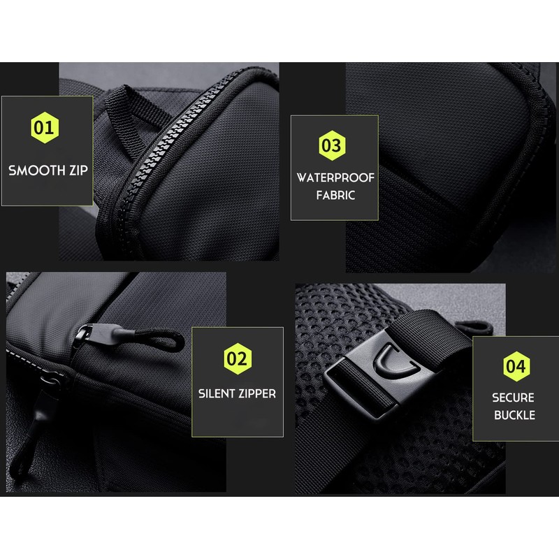 Simptech Mini Crossbody Sling Bag Chest Bag Dual Pocket Water