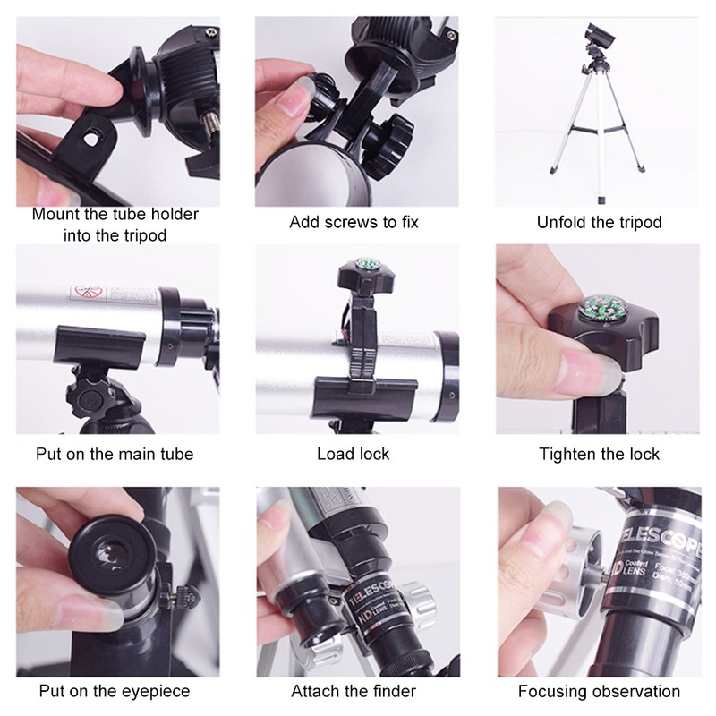 HD Astronomy Telescope for Kids Adults Beginners Portable Science Monocular