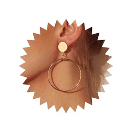 Aneneiceera Punk Exaggerated Circle Drop Earrings Large Circle Earrings Gold Circle Disc Stud Earrings Vintage Geometric Hoop Earrings Jewelry for Women