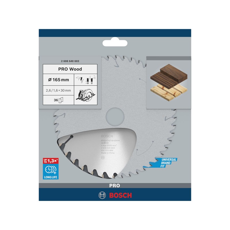 Bosch 2608640603 165 x 2.6 x 30 mm Opti Wood