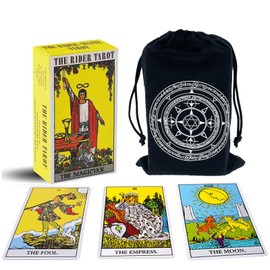 Tarot Cards Deck with Guidebook & Carry Bag - 78 Original Tarot Cards Deck, Smith Classic Artwork, Traditional Standard Tarot Decks, Fortune Telling Game for Beginners & Expert Readers (Classic Rider)
