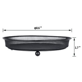 iBorn Ground Feeders Set of 2 Seed Tray for Birds Mesh Wild Bird Feeder Tray Raised Base Metal, Black