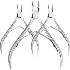 3 Packs Cuticle Cutter Cuticle Nippers Pointed Blade Cuticle Trimmer Stainless Steel Nail Clippers Manicure Tool for Fingernails No Cuticle Pusher