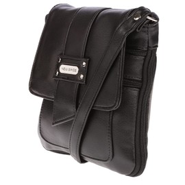 Christian Wippermann Small Practical Men's Women's Shoulder Bag Sling Bag, black, Retro