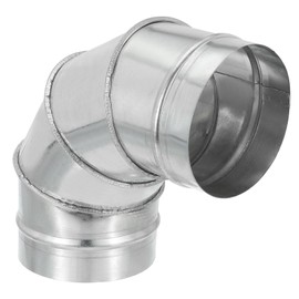 PATIKIL 5" OD 90 Grad Bogenrohrverbinder, HVAC Lüftungs-Schornsteinrohrverbinder aus verzinktem Eisenadapter für Lüftungsabzugsofen